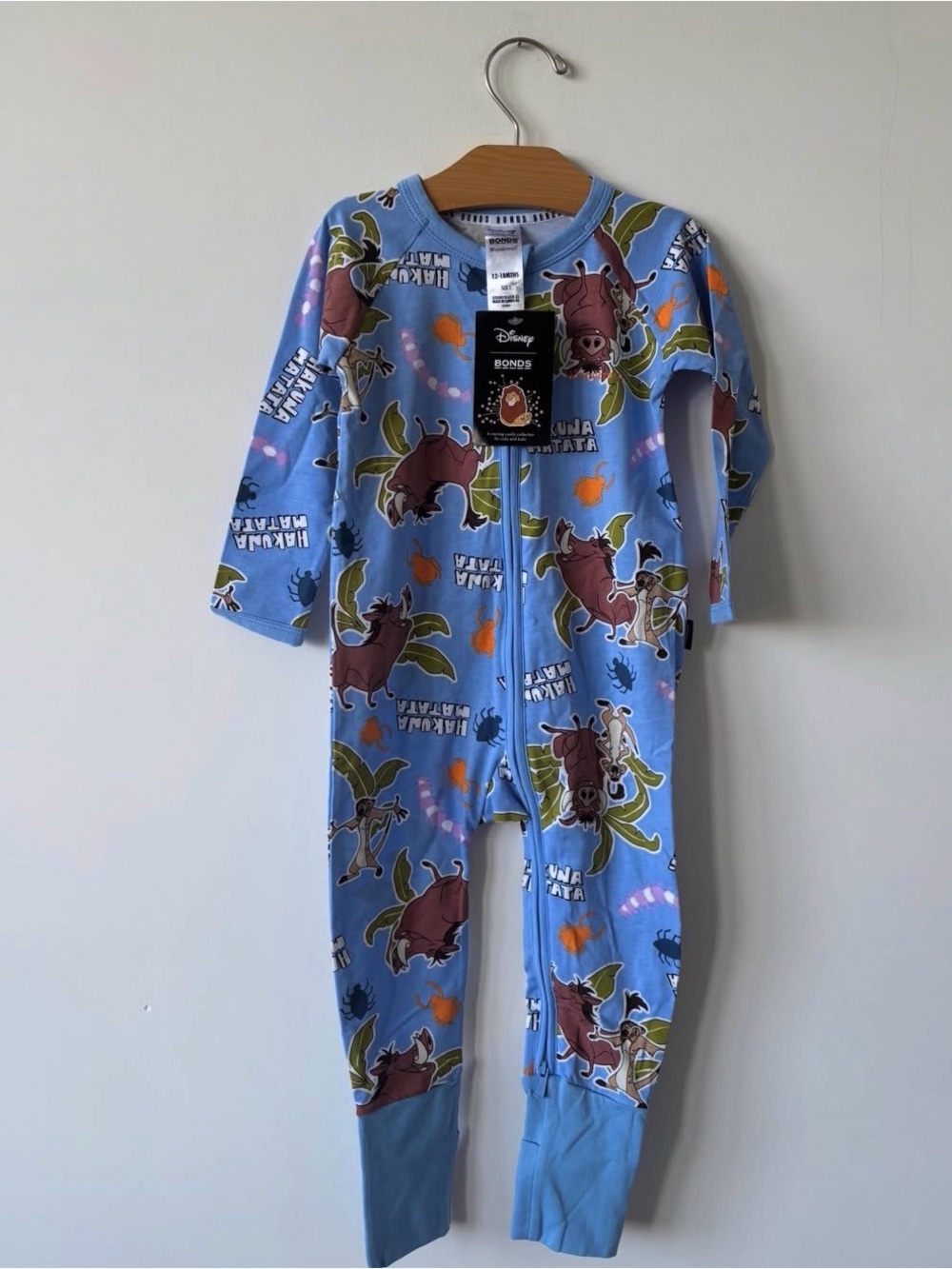 Bonds Blue Lilo & Stitch Zip One-Piece Footie